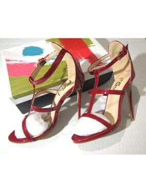 FSJ Red Patent Strappy High Heel Sandals, Size 9, NIB